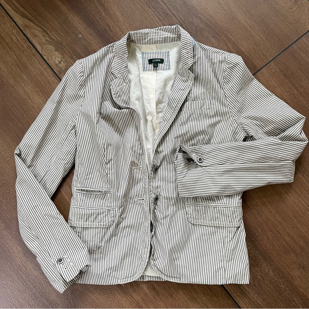 J. Crew women’s cotton stripe blazer jacket, size 2